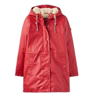 Joules Women's Red Utility Jacket with Hood